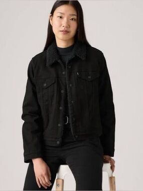 Levi’s Black Sherpa Jacket - Womens
